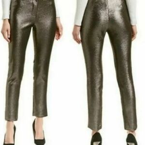 J McLaughlin Joie Metallic Ankle Pull On Pant in Black‎ Metallic Size 4